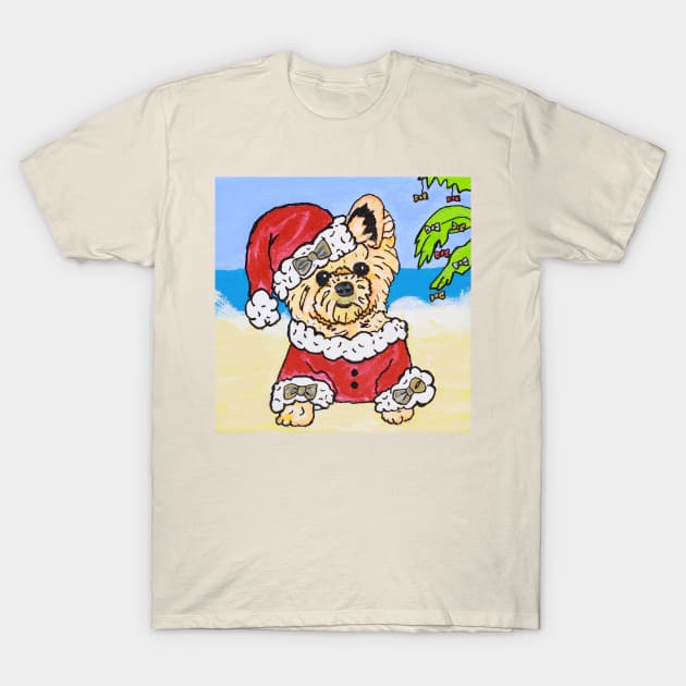 Stylin' Swifty Santa the Yorkie T-Shirt by AmandaAAnthony